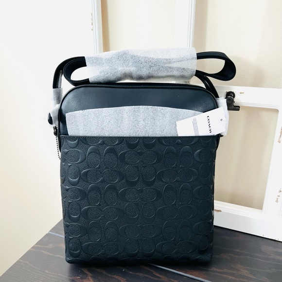 COACH Men’s Houston Flight Bag Signature Leather - Picture 4 of 11